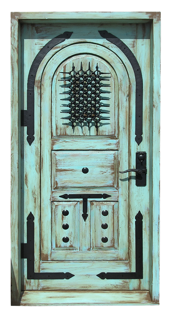door with grillwork