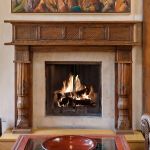 Fireplace mantel with surround