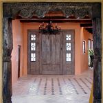 Front entry with antique doors