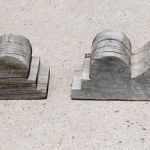 Antique corbels used for feet of fireplace mantel