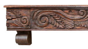 carved fireplace mantel