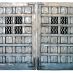 Front of gate with peep windows