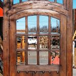 Back of arched door with transom