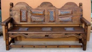 Bench with carved panels
