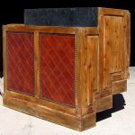 Leather accented bar cabinet