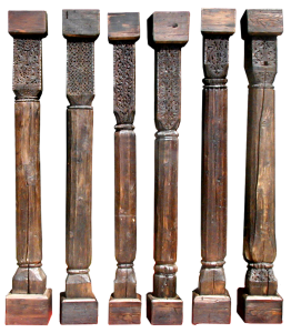 Set of six antique columns