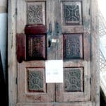 antique doors used to make media cabinet 1 of 2