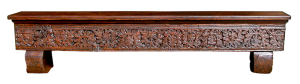 fireplace mantel with carving
