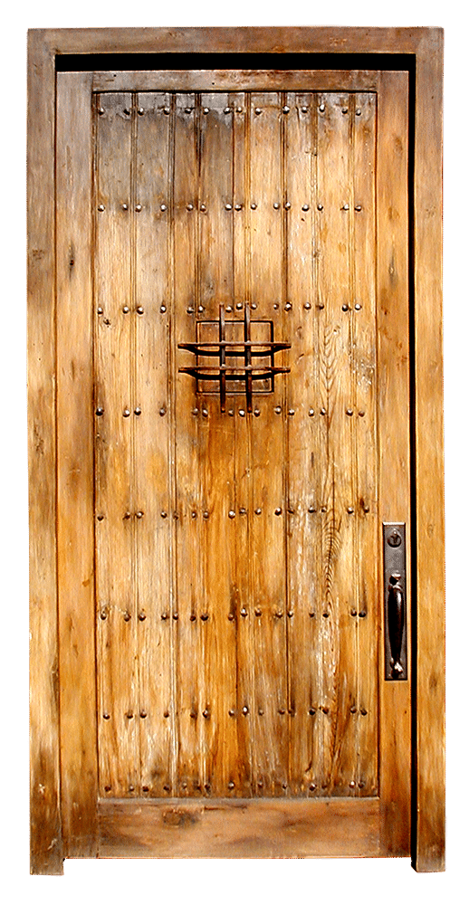 Door with grilled peep front