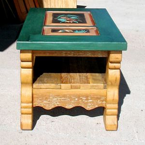 end table with painted panel