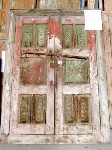 One of two antique doors used to make Cuba Libre hostess station