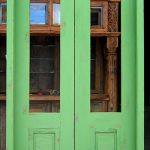 Double door with solid transom