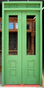 Double door with solid transom