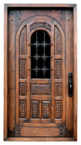 door with grilled window front