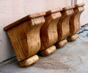 salvaged wood corbels set of four
