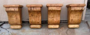 set of 4 salvaged wood corbels