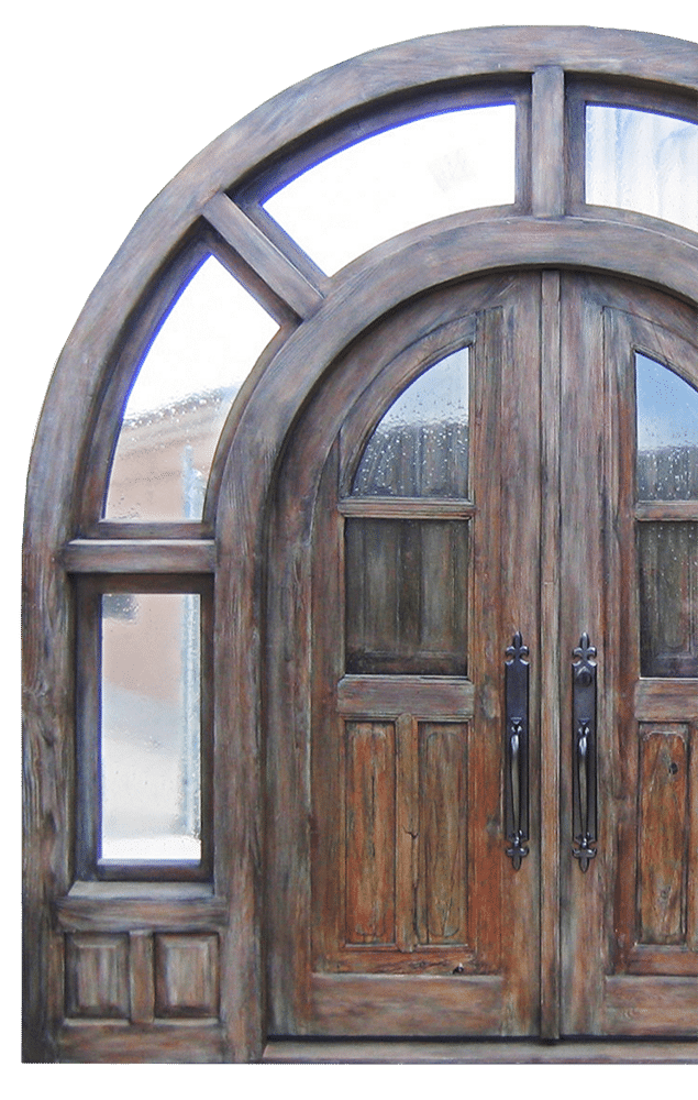 Arched door with transom