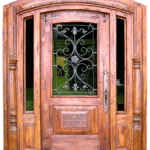 Arched door with sidelights