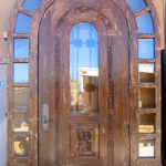 Arched door with transom back