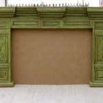 custom fireplace surround with green finish
