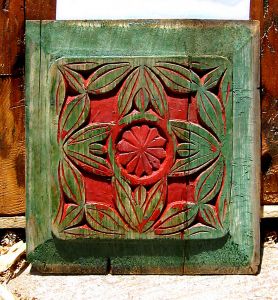 Antique carved panel for mantel