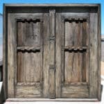double doors with mesquite-like finish