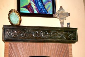 Hand carved fireplace mantel installed