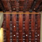 carved wood beams installed