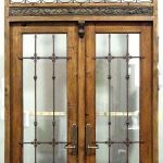 Double doors with arched transom
