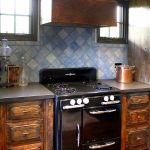 Natural wood kitchen cabinets