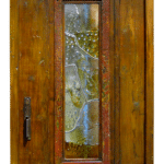 Door with art glass window front