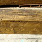 rough hewn wood beams detail