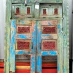 antique cabinet doors used to make vanity