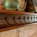 Antique carving fireplace mantel