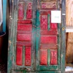 antique cabinet doors used to make media cabinet