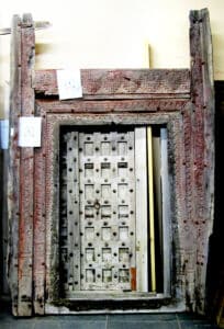 antique material used to make door with surround