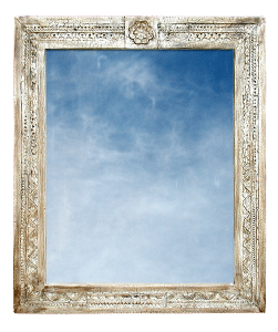 carved white mirror