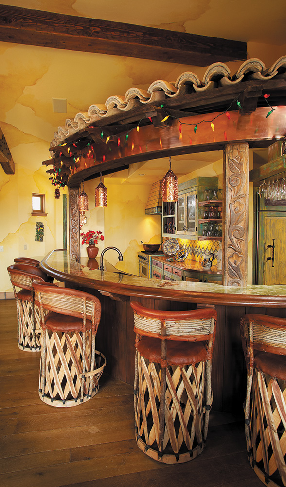 Mueble bar Tropical Paradise con doble apertura e iluminación interior -  Alicia Designart
