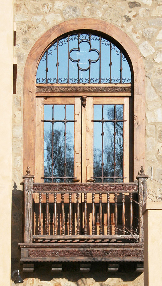Custom doors with arched transom