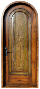Arched door made with an antique Mexican door