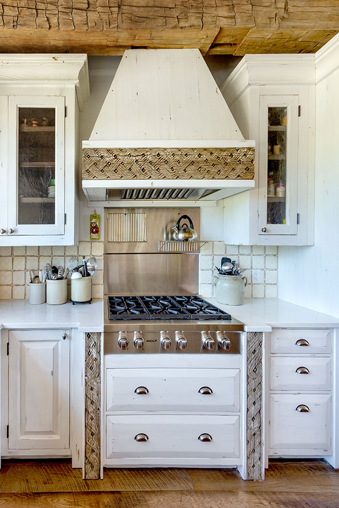 Carved Stove Hood - La Puerta Originals - Custom Kitchen Cabinetry ...