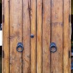 double doors with footbolt with notched plate