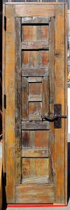 Rustic door with latch with loop lever handle