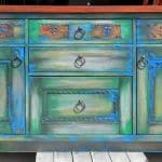 coffee station cabinets with iron pull rings