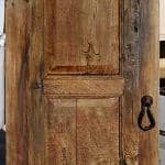 antique mesquite door with pear shaped pull