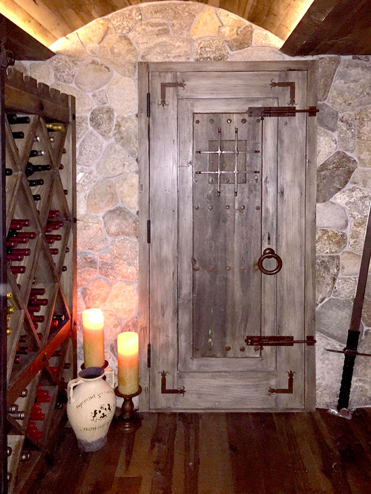 installed wine cellar door