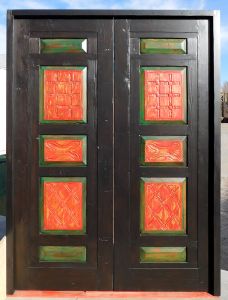 Custom bedroom doors with carved panels