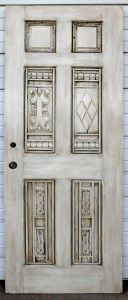 Cream door with hand-rubbed patinas