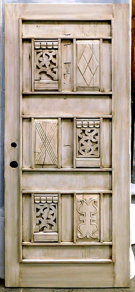 Custom door with hand-rubbed patinas