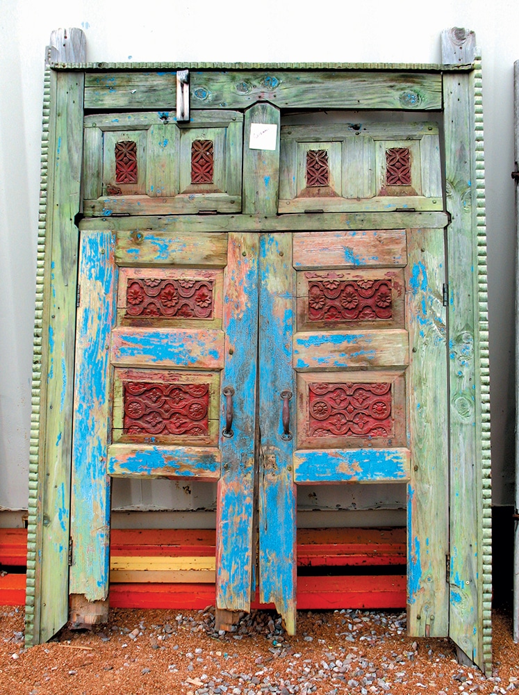Antique cupboard doors used to make vanity